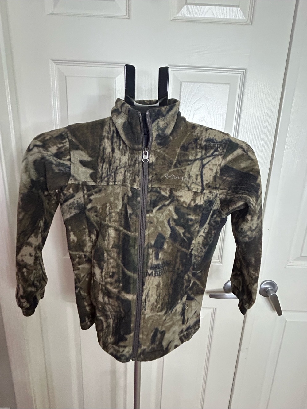 Columbia Kids Camouflage Fleece Jacket - Olive Green Size 8